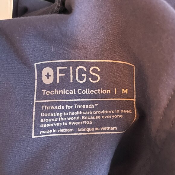 Figs Women Maternity M Navy Blue Yola Scrub Pants Belly Band Pockets Stretch - Picture 7 of 8